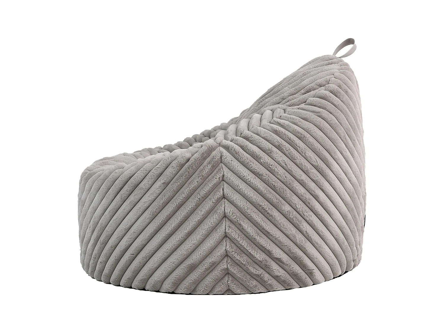 Pouf imitation fourrure côtelée gris clair - COCOON