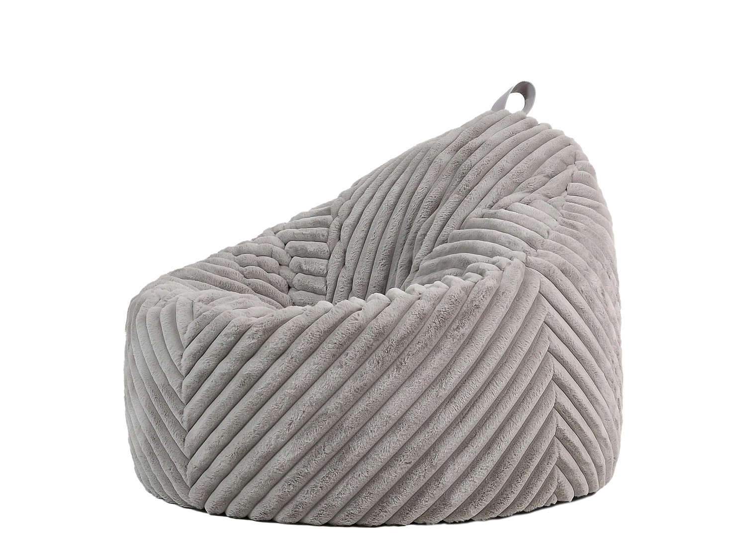 Pouf imitation fourrure côtelée gris clair - COCOON