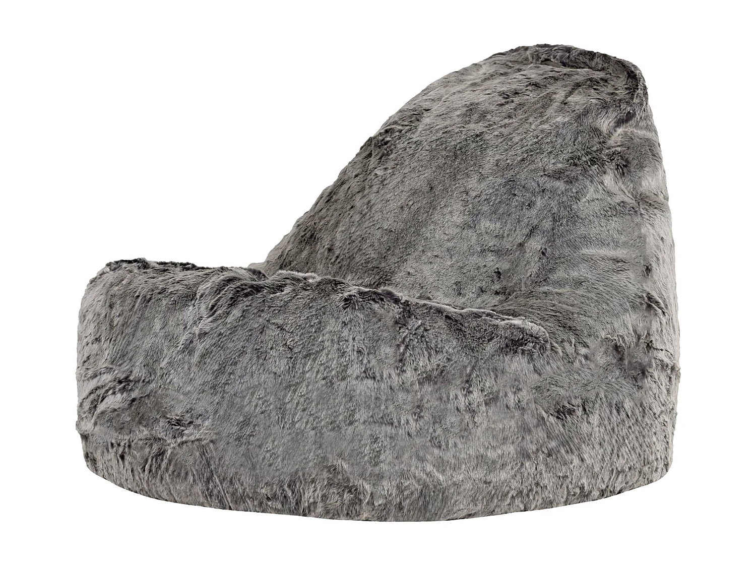 Pouf imitation fourrure gris loup - DREAM