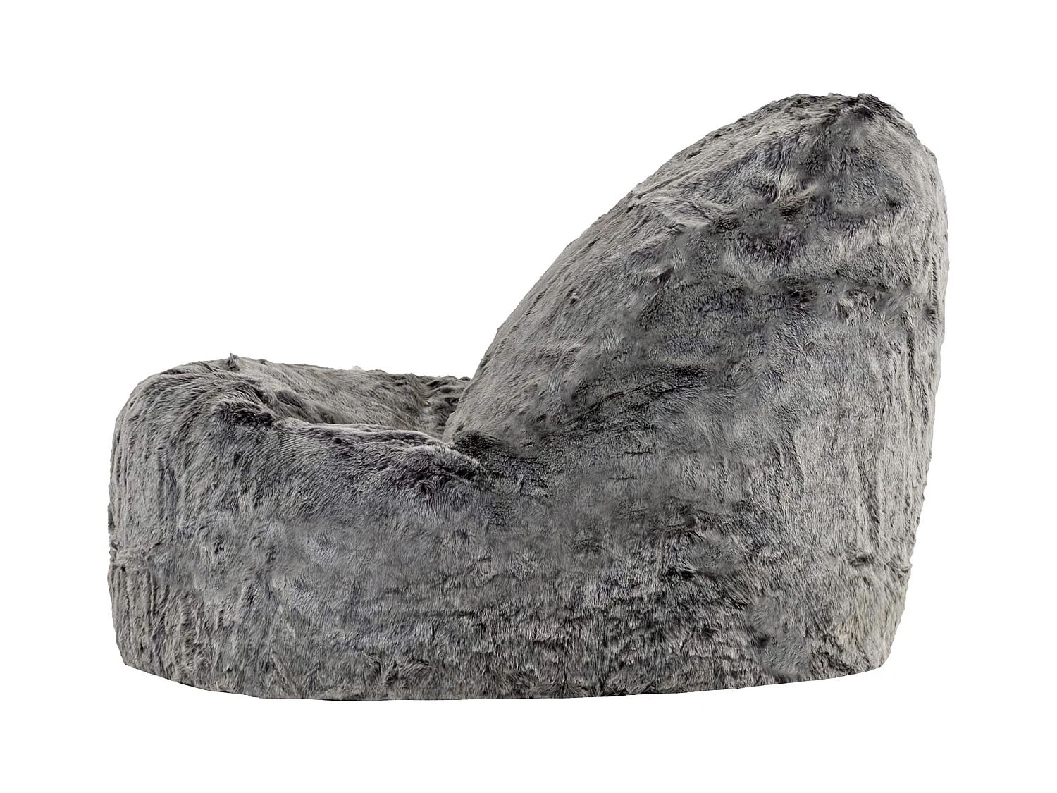 Pouf imitation fourrure gris loup - DREAM