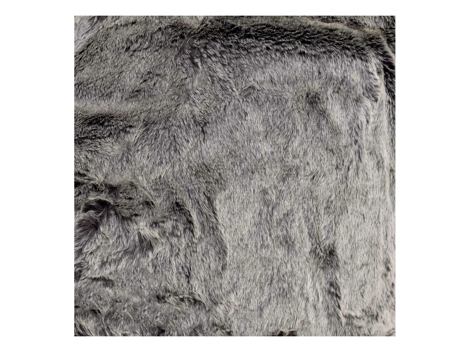 Pouf imitation fourrure gris loup - DREAM