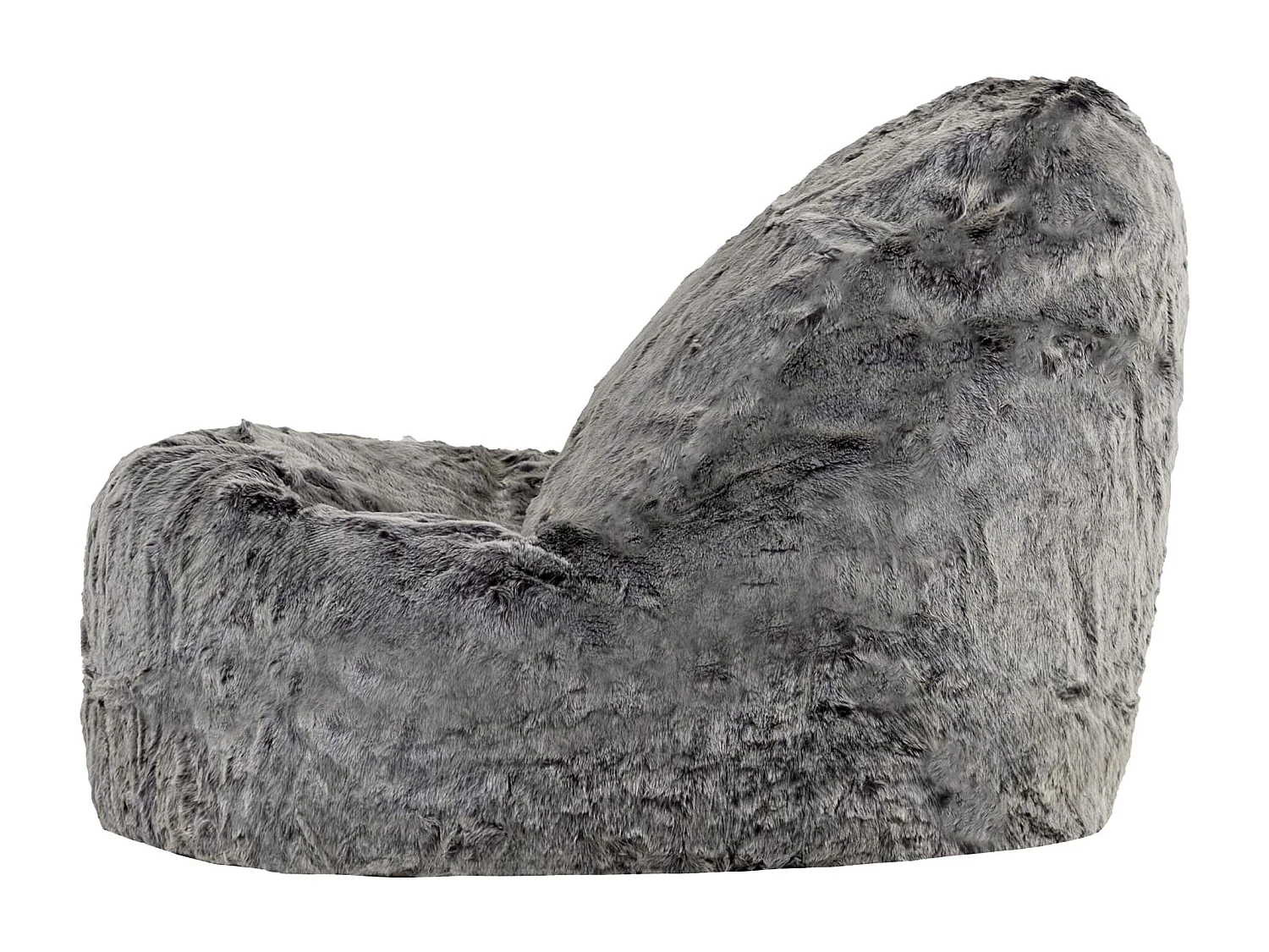 Pouf imitation fourrure gris loup - DREAM