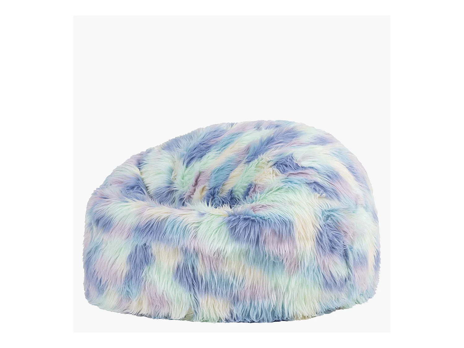 Pouf classique imitation fourrure licorne