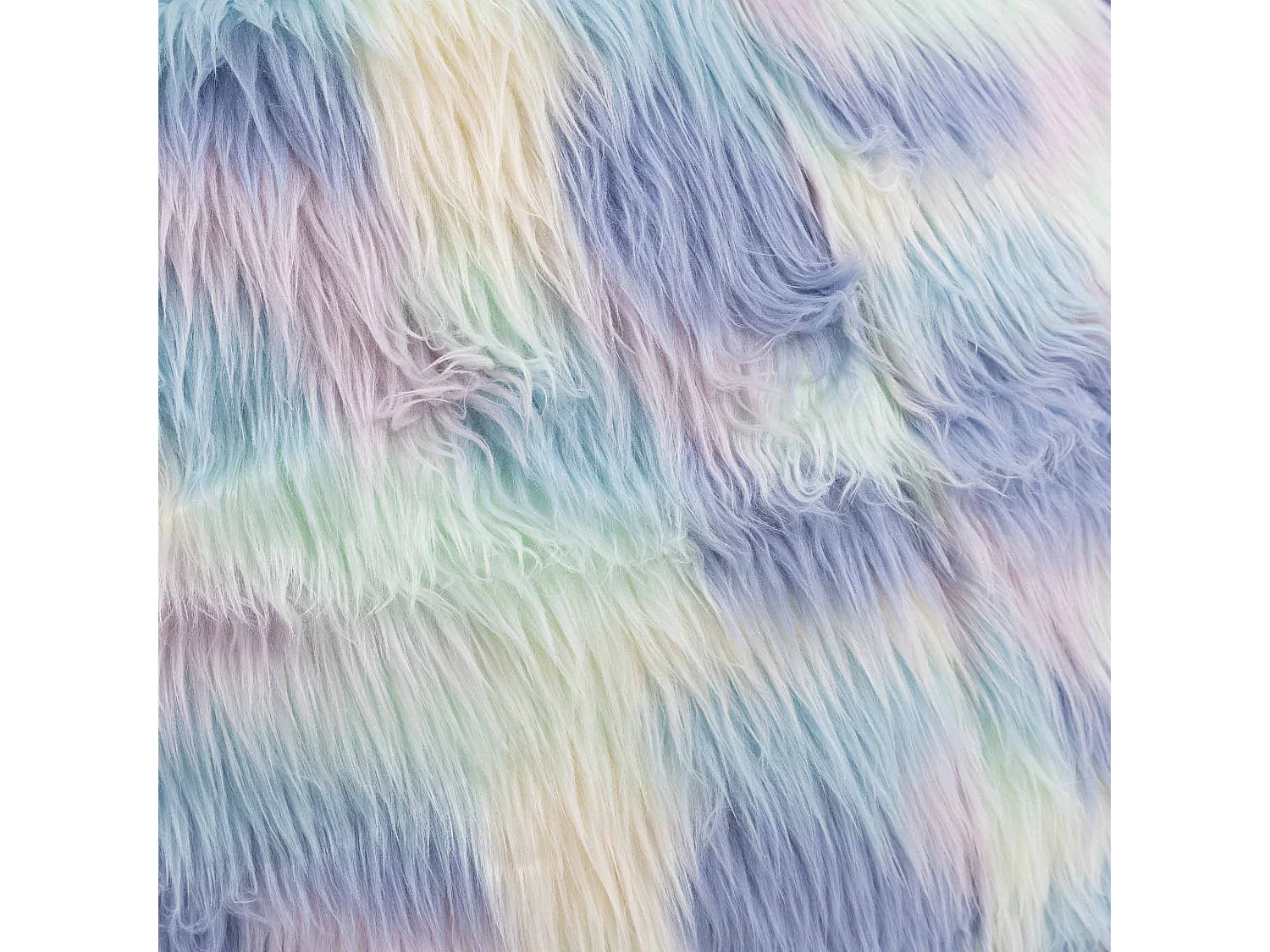 Pouf classique imitation fourrure licorne