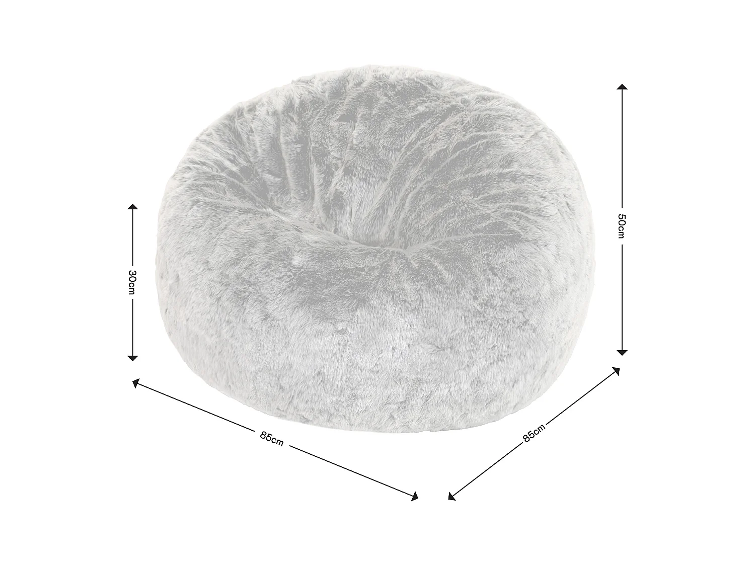 Pouf classique imitation fourrure licorne