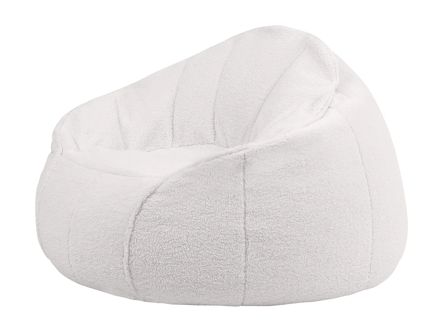 Pouf fauteuil en molleton sherpa crème