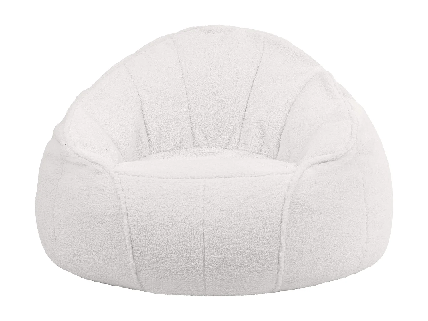 Pouf fauteuil en molleton sherpa crème