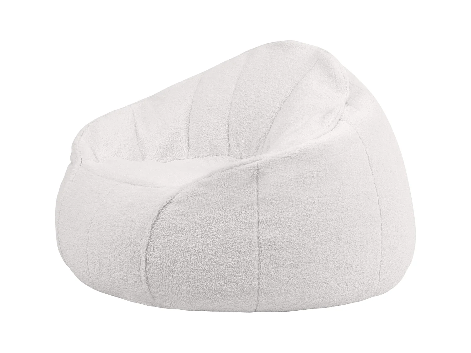 Pouf fauteuil en molleton sherpa crème