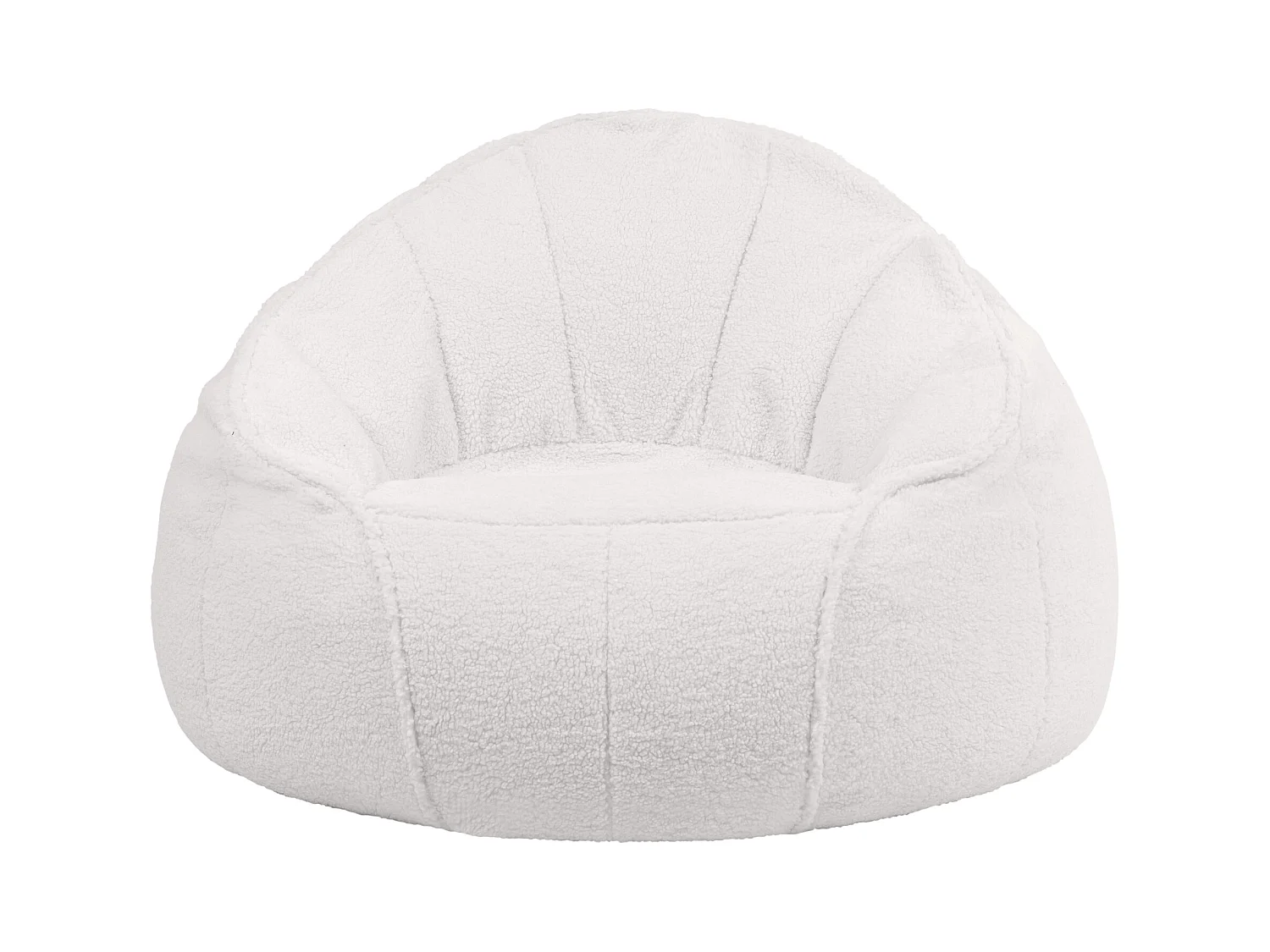Pouf fauteuil en molleton sherpa crème