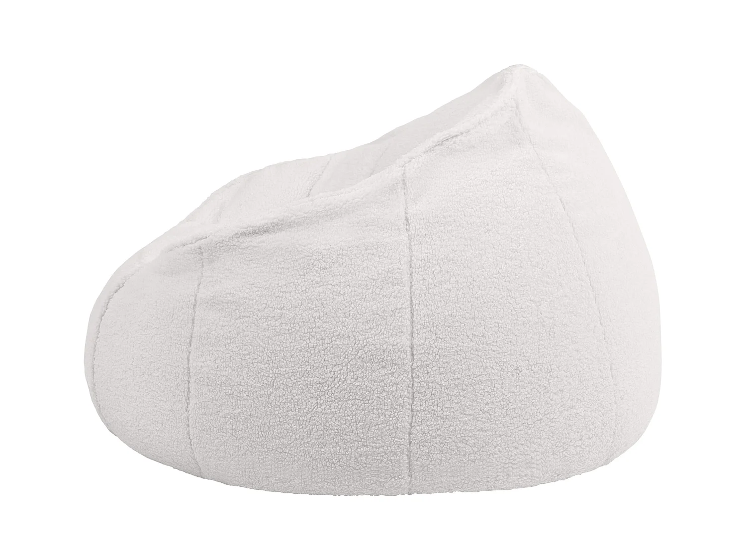 Pouf fauteuil en molleton sherpa crème