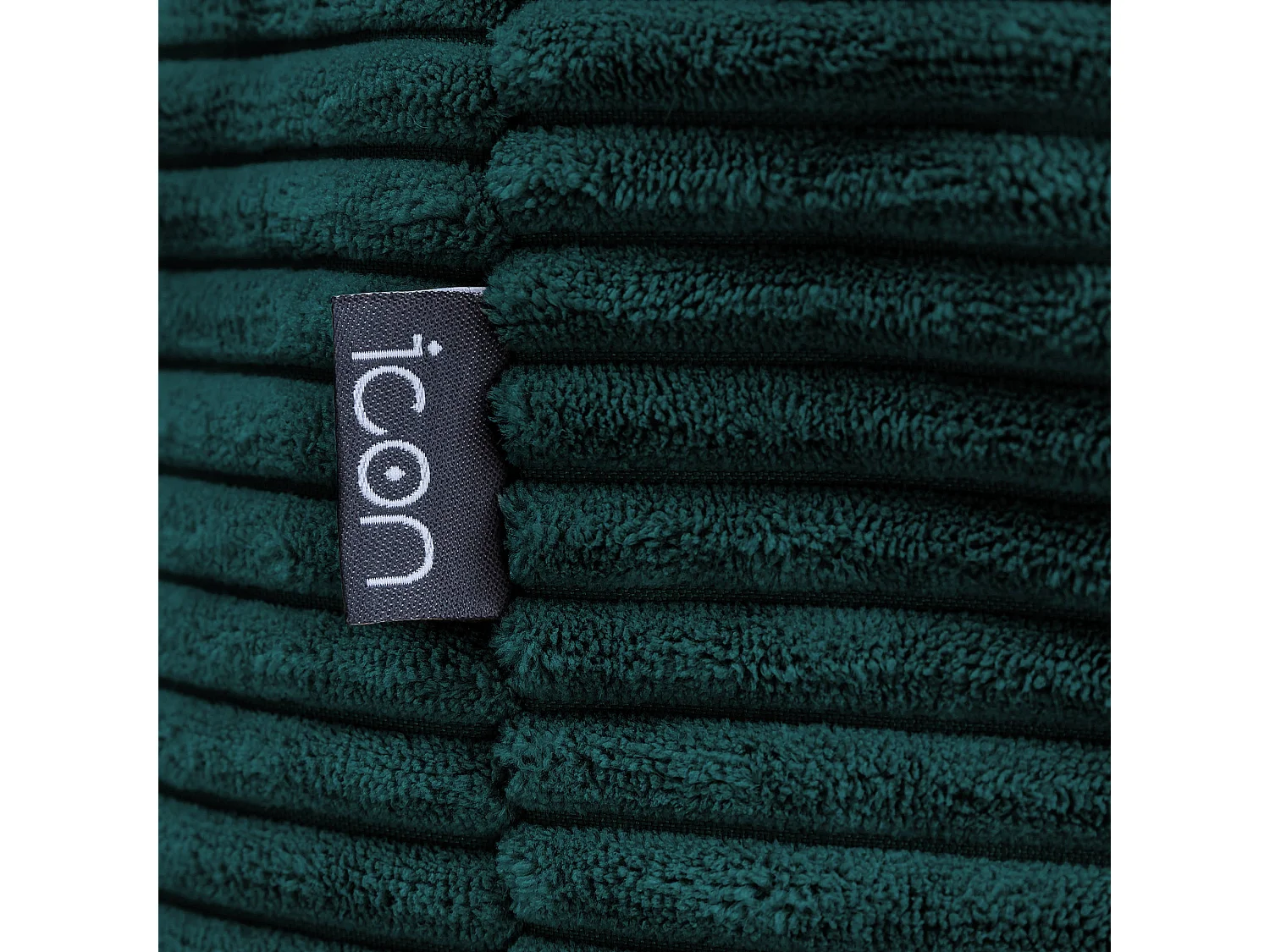 Pouf rond velours côtelé bleu canard - FRANKIE