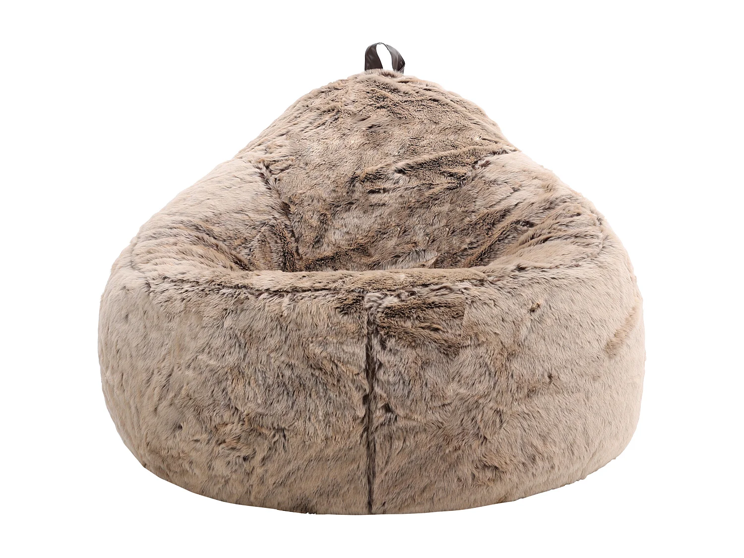 Pouf imitation fourrure beige vison - COCOON