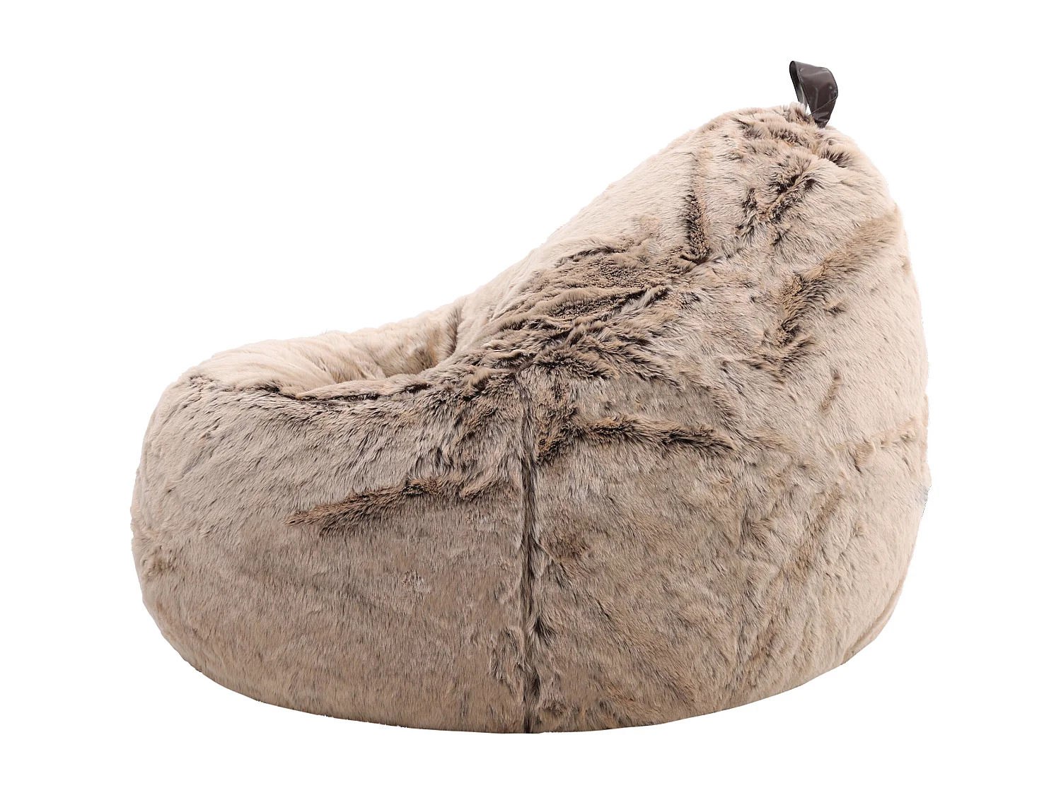 Pouf imitation fourrure beige vison - COCOON