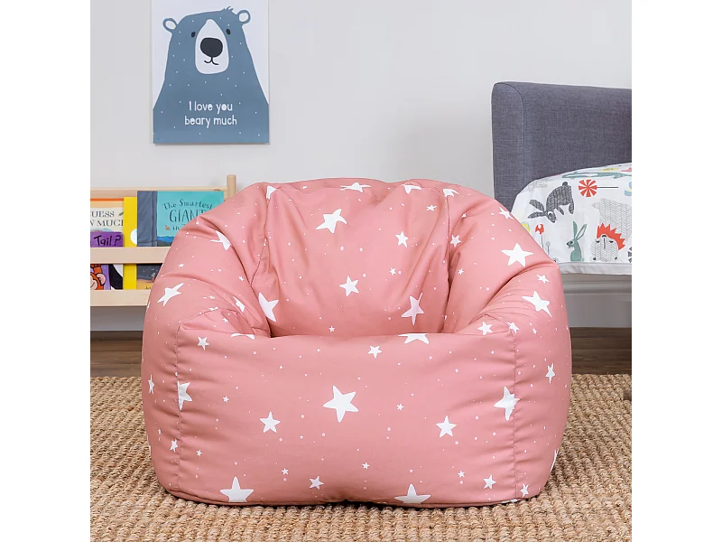 Pouf fauteuil pour enfants rose