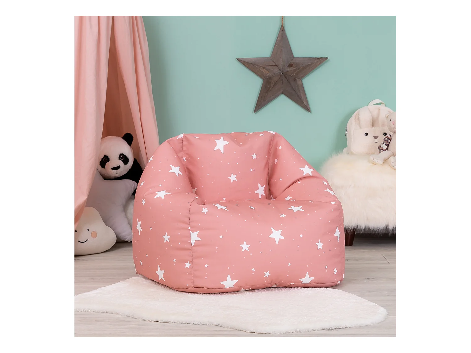 Pouf fauteuil pour enfants rose