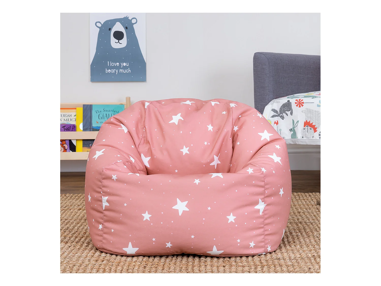 Pouf fauteuil pour enfants rose