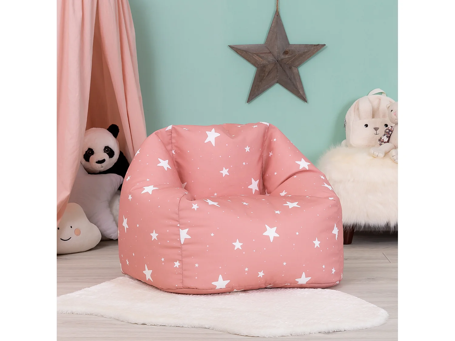 Pouf fauteuil pour enfants rose