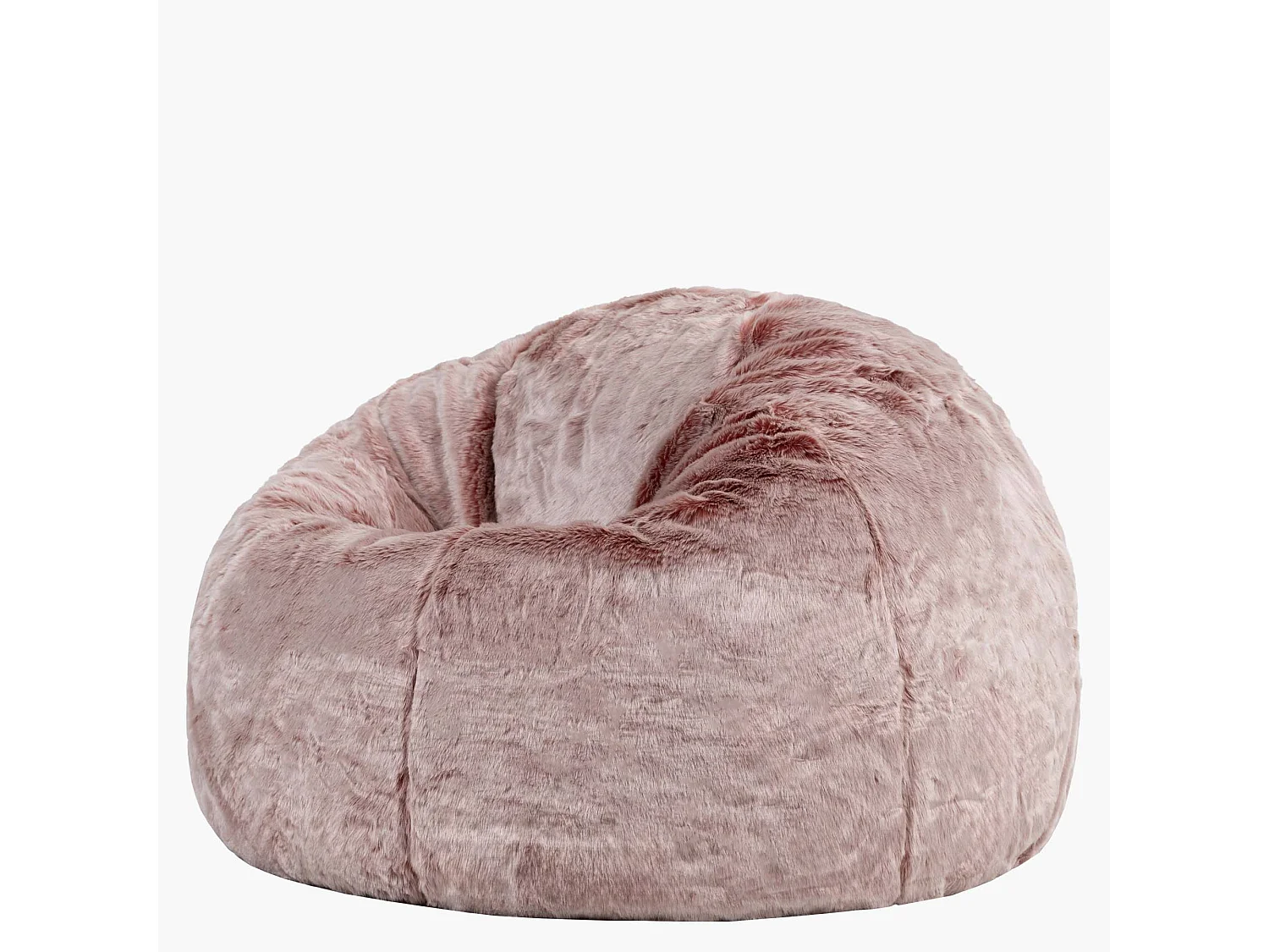 Pouf classique imitation fourrure rose poudré
