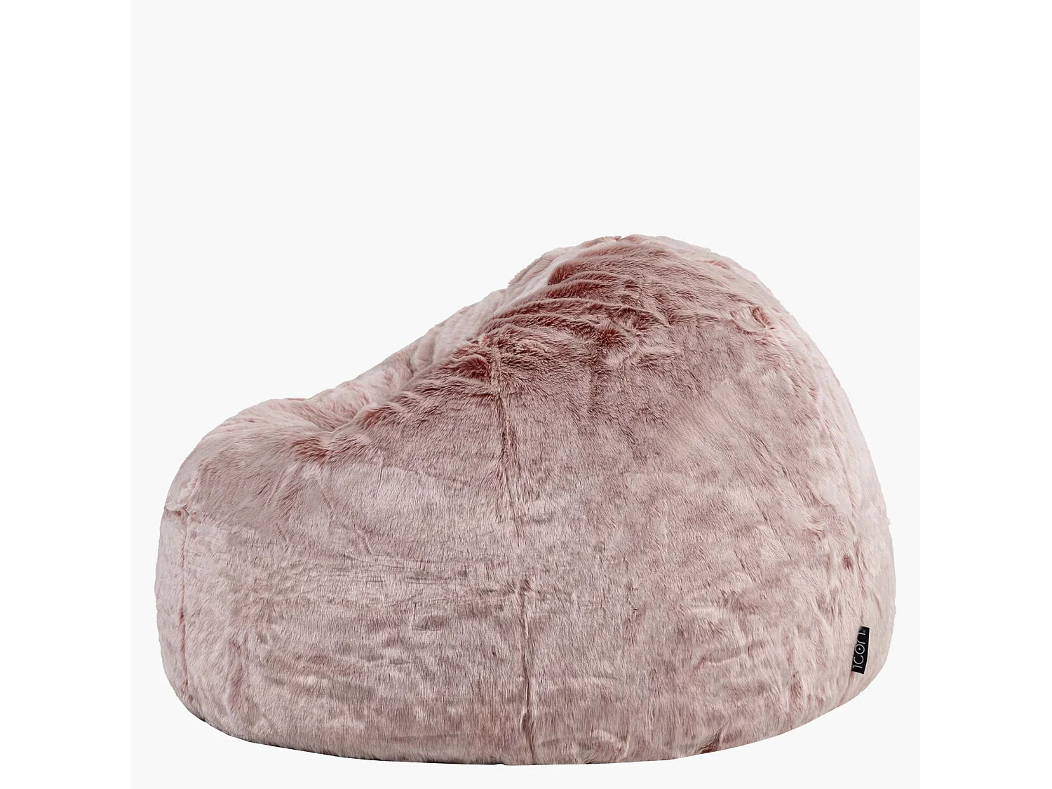 Pouf classique imitation fourrure rose poudré