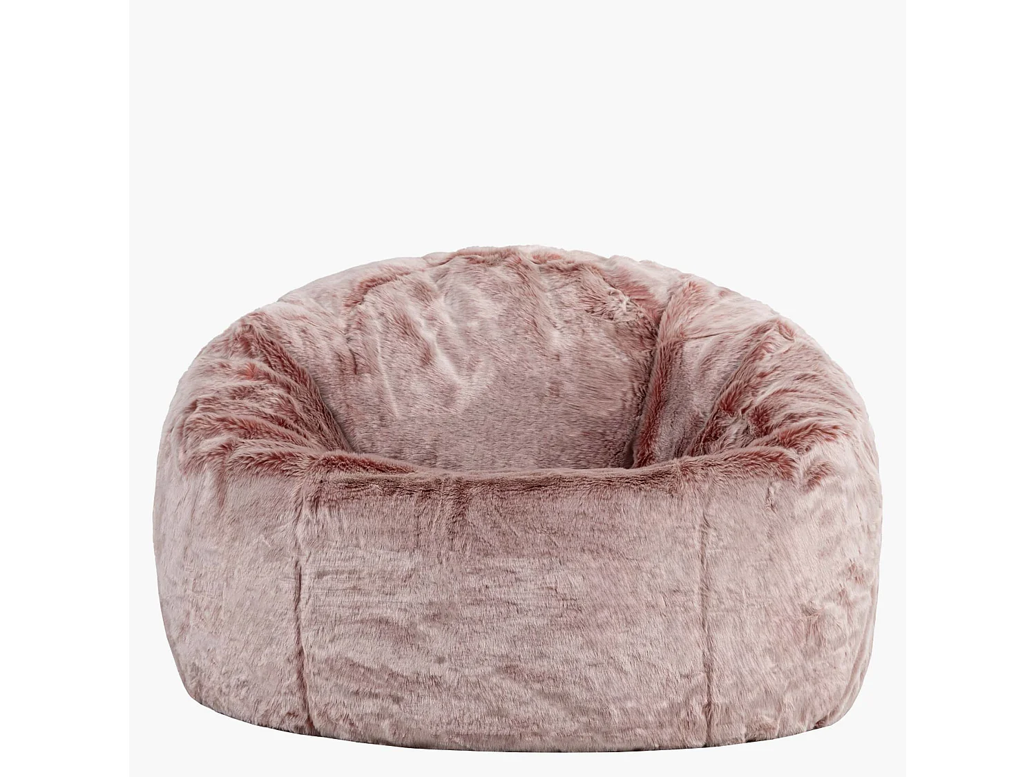 Pouf classique imitation fourrure rose poudré