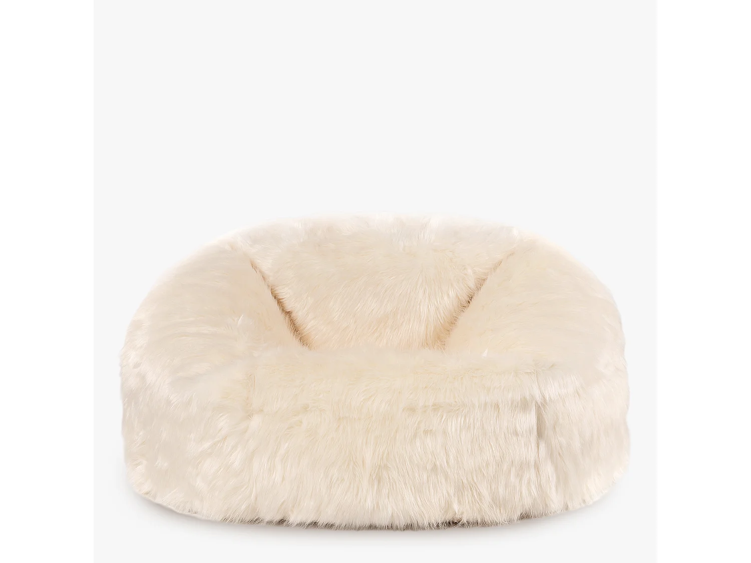 Pouf classique imitation fourrure crème