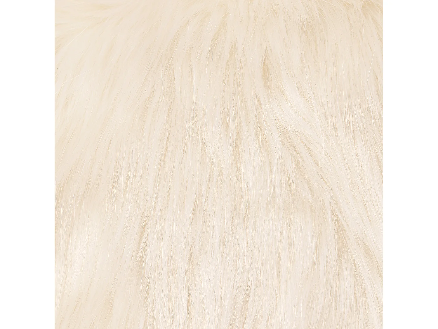 Pouf classique imitation fourrure crème