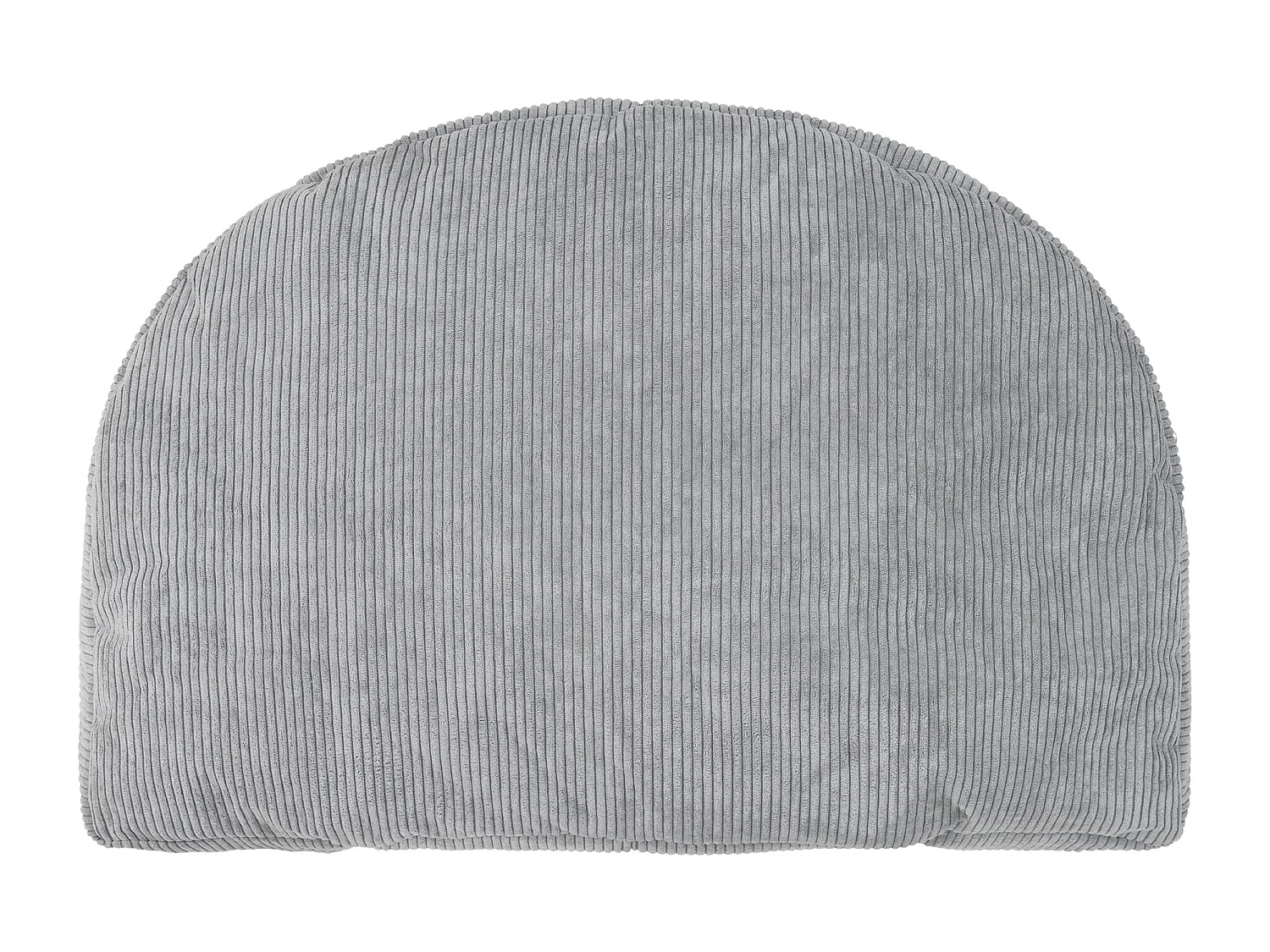 Pouf en velours finement côtelé demi-lune gris anthracite - REMI