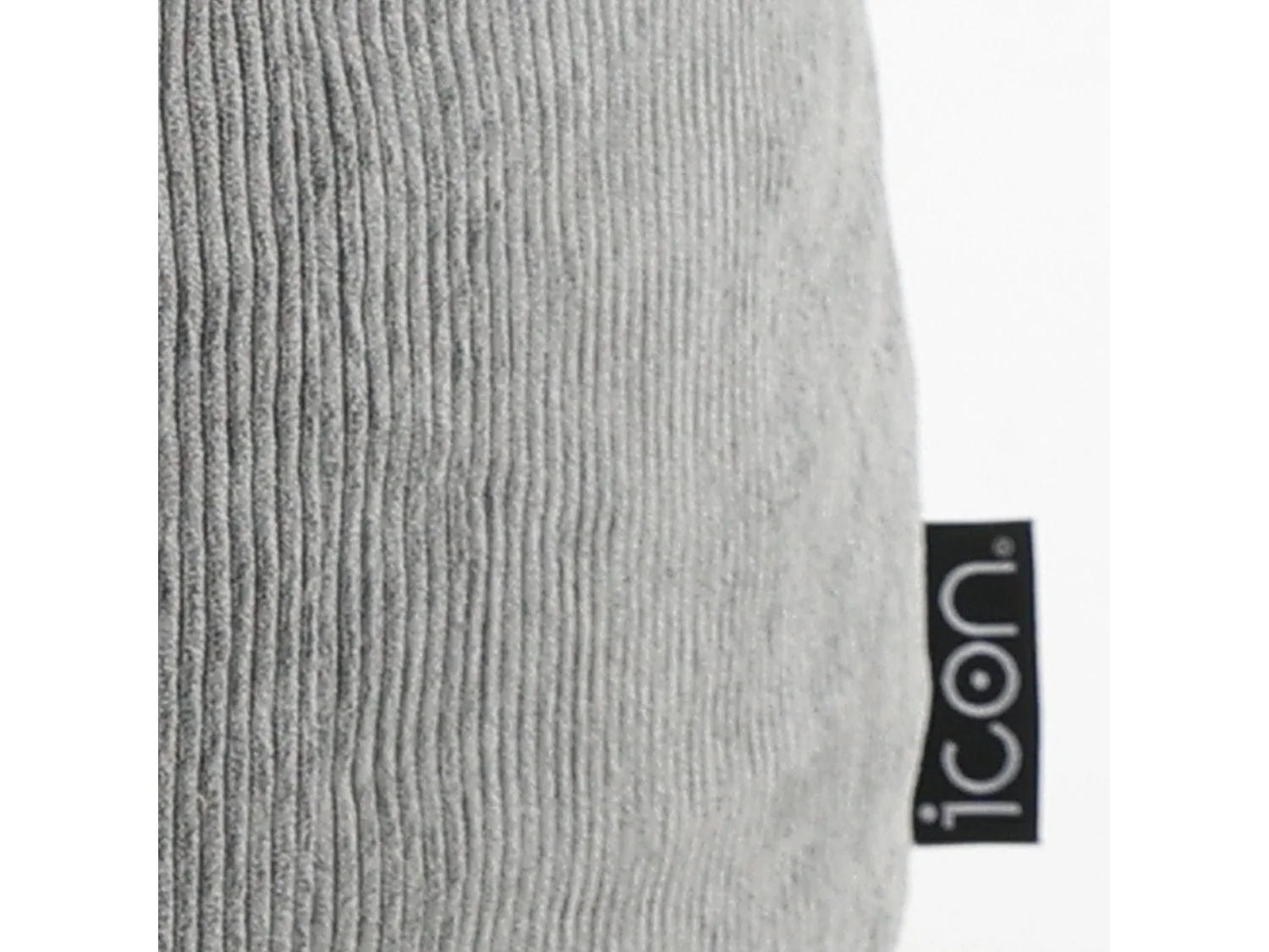 Pouf en velours finement côtelé demi-lune gris anthracite - REMI