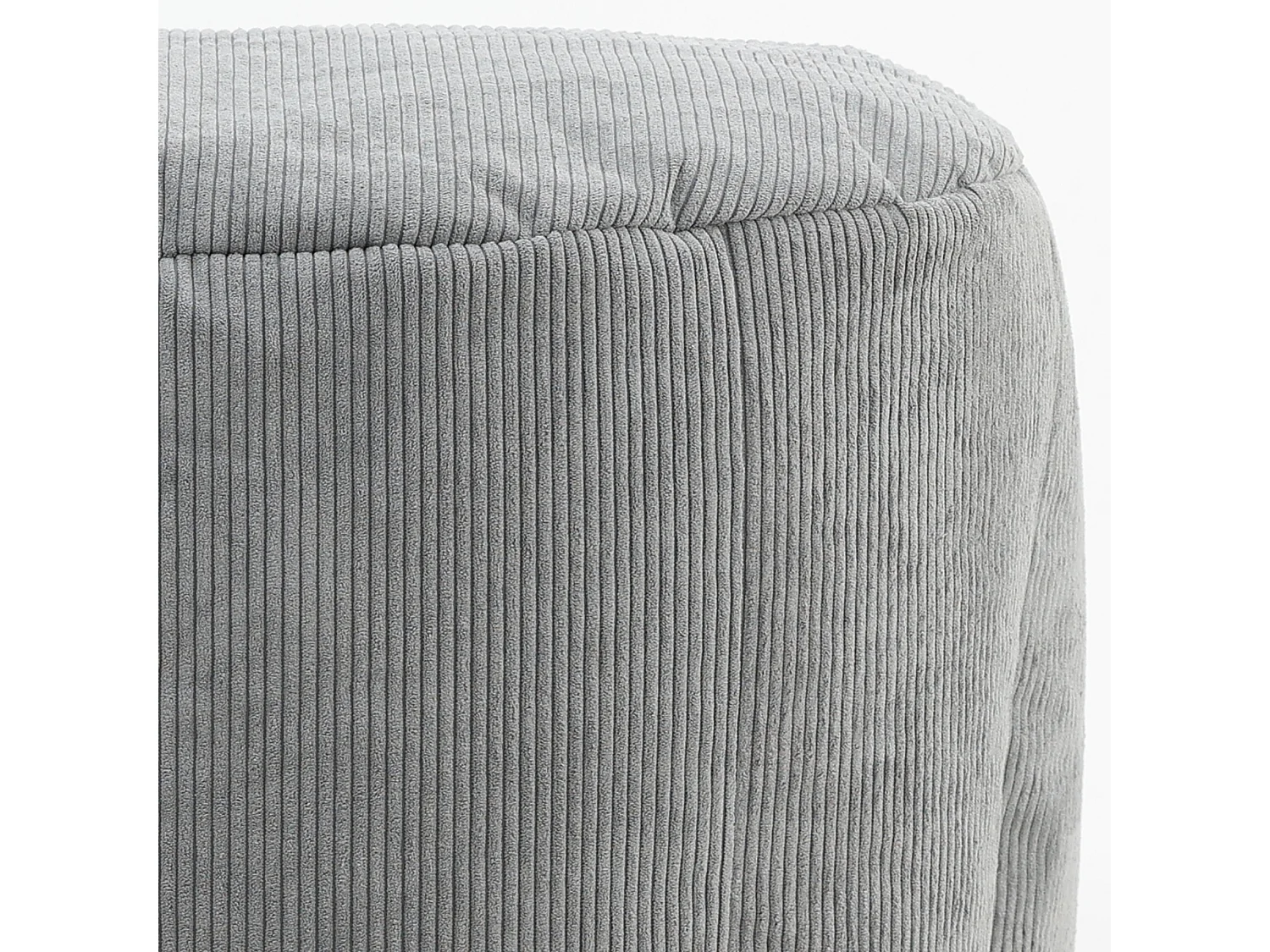 Pouf en velours finement côtelé demi-lune gris anthracite - REMI