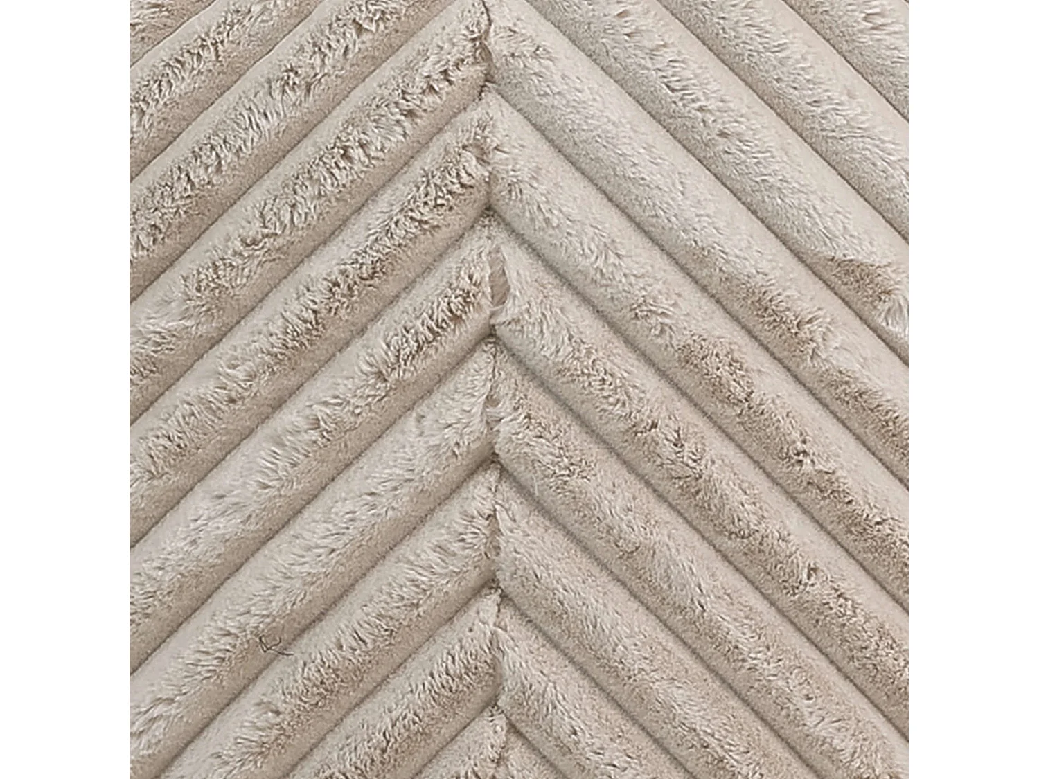 Pouf imitation fourrure côtelée beige/naturel - COCOON