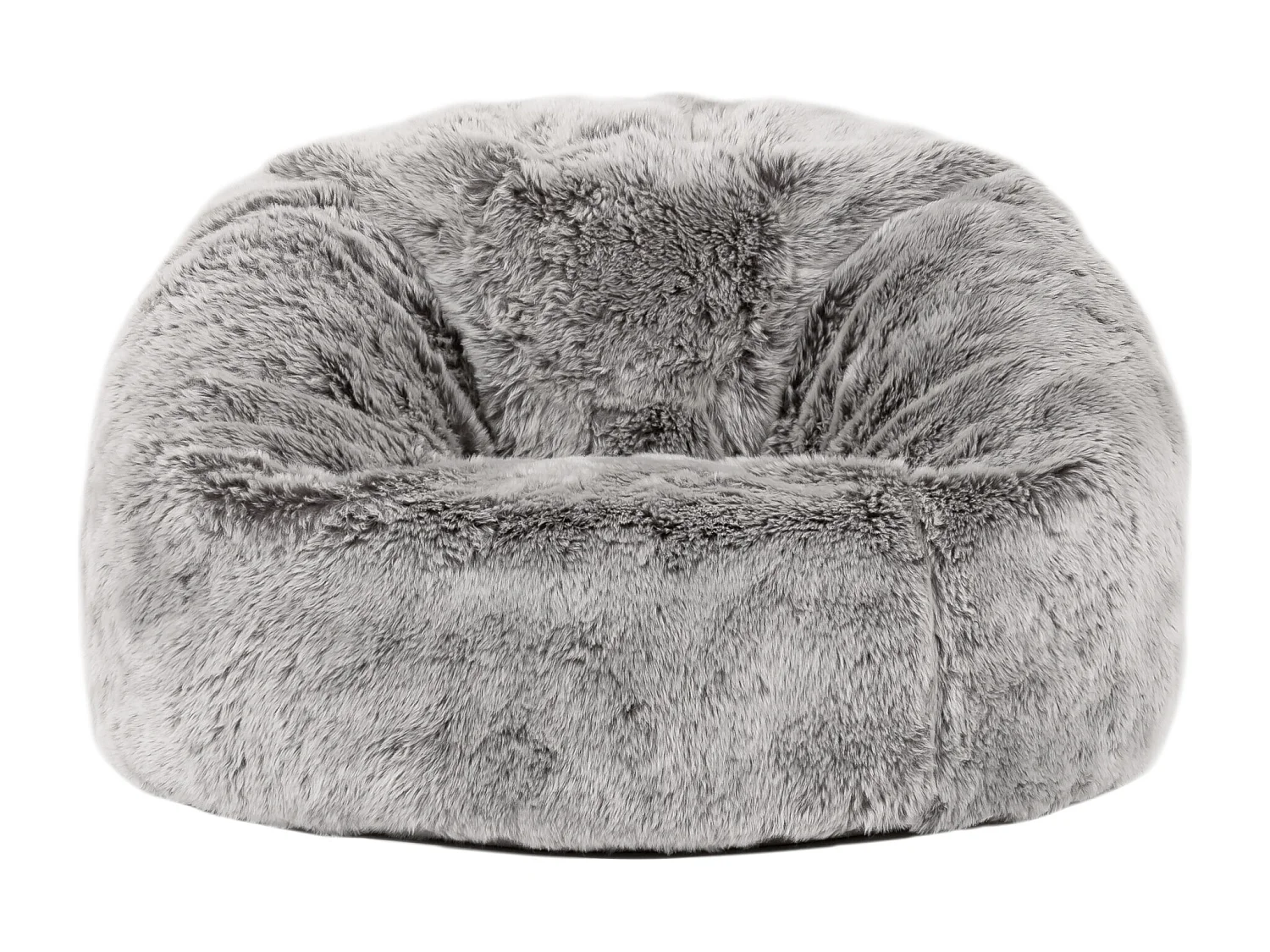 Pouf classique imitation fourrure pour enfants gris loup