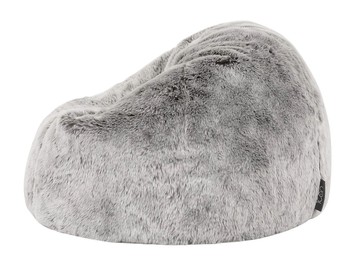 Pouf classique imitation fourrure pour enfants gris loup