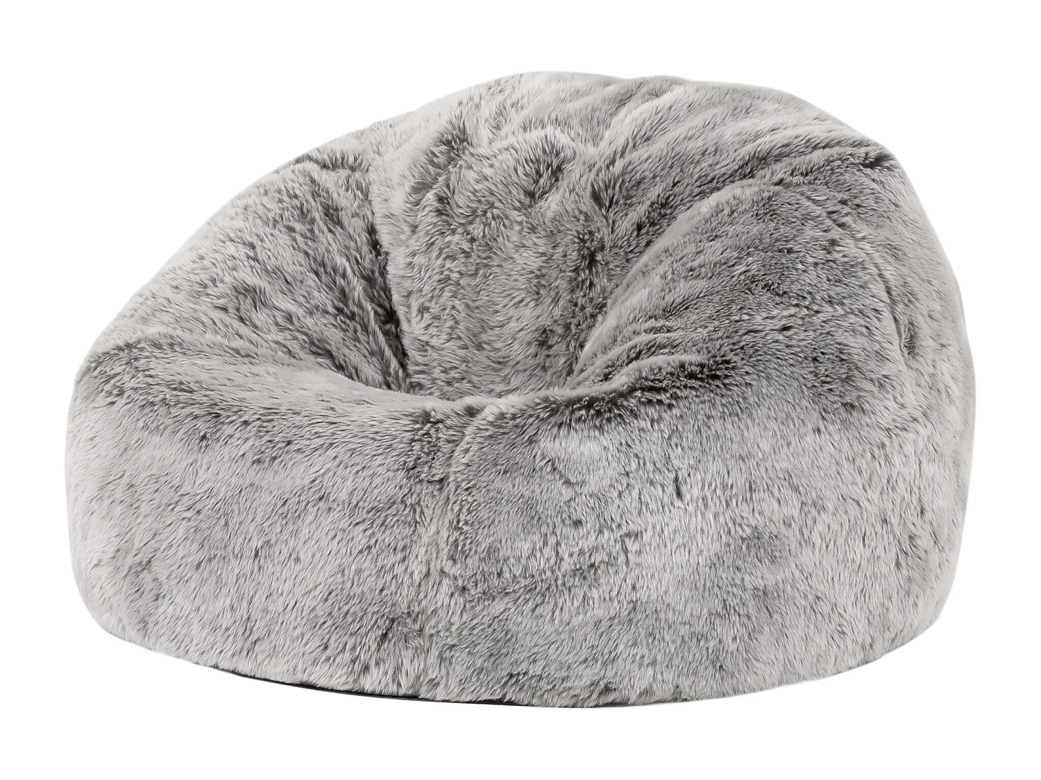 Pouf classique imitation fourrure pour enfants gris loup
