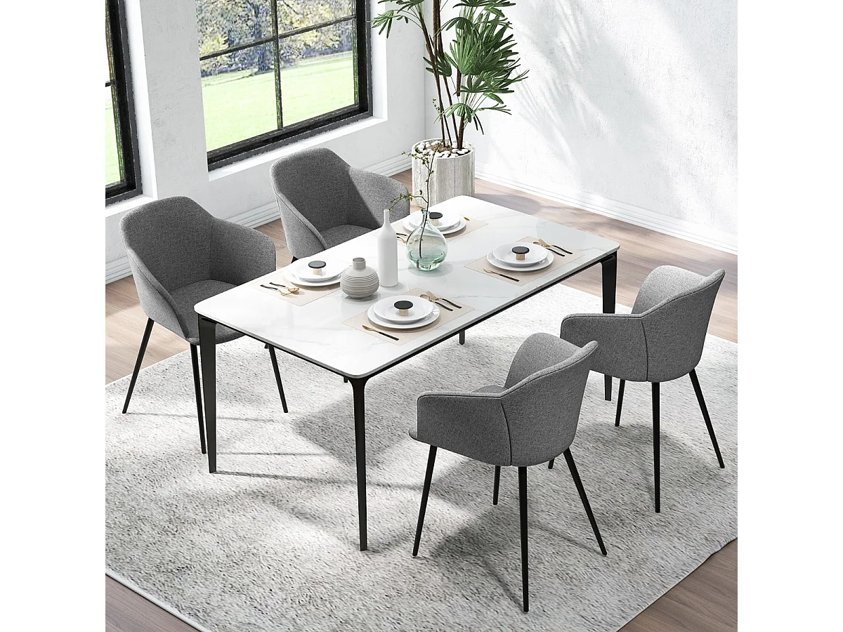 Lot de 2 chaises rembourrées pour salle à manger Chaise de cuisine
