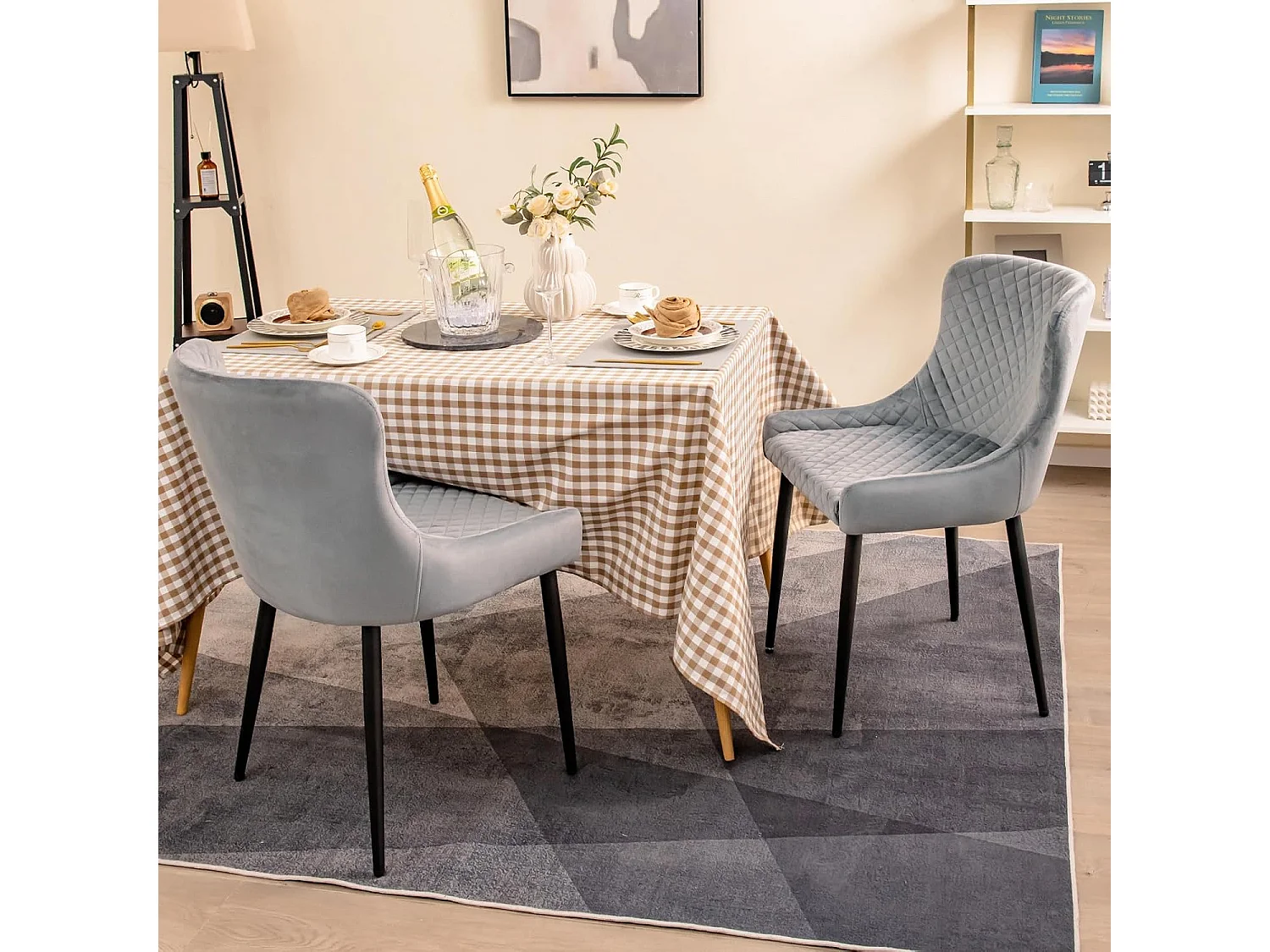 Esszimmerstühle, Metall, Grau, 60 x 52 x 80 cm