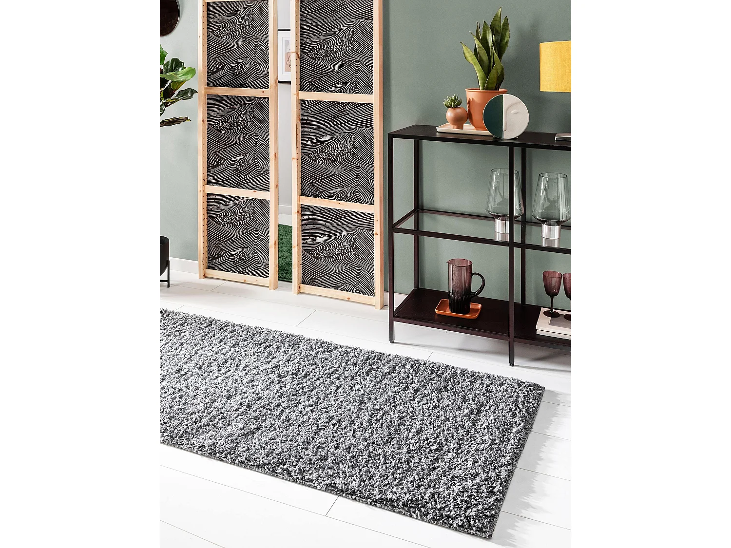 Tapis à poils longs Soho Gris 80x250 cm