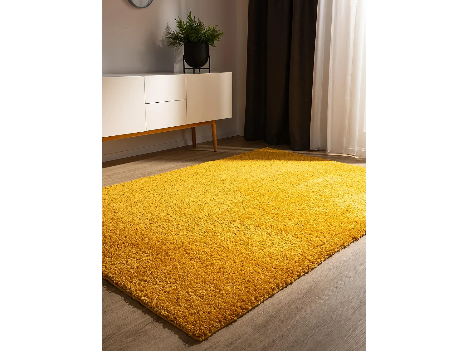Tapis à poils longs Soho Jaune 60x120 cm