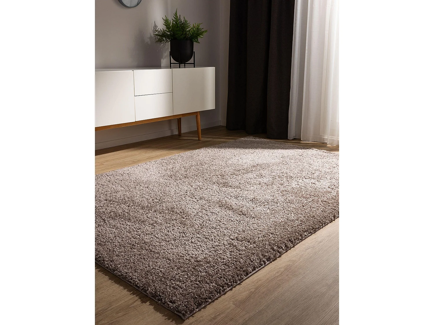 Tapis à poils longs Soho Taupe 120x170 cm
