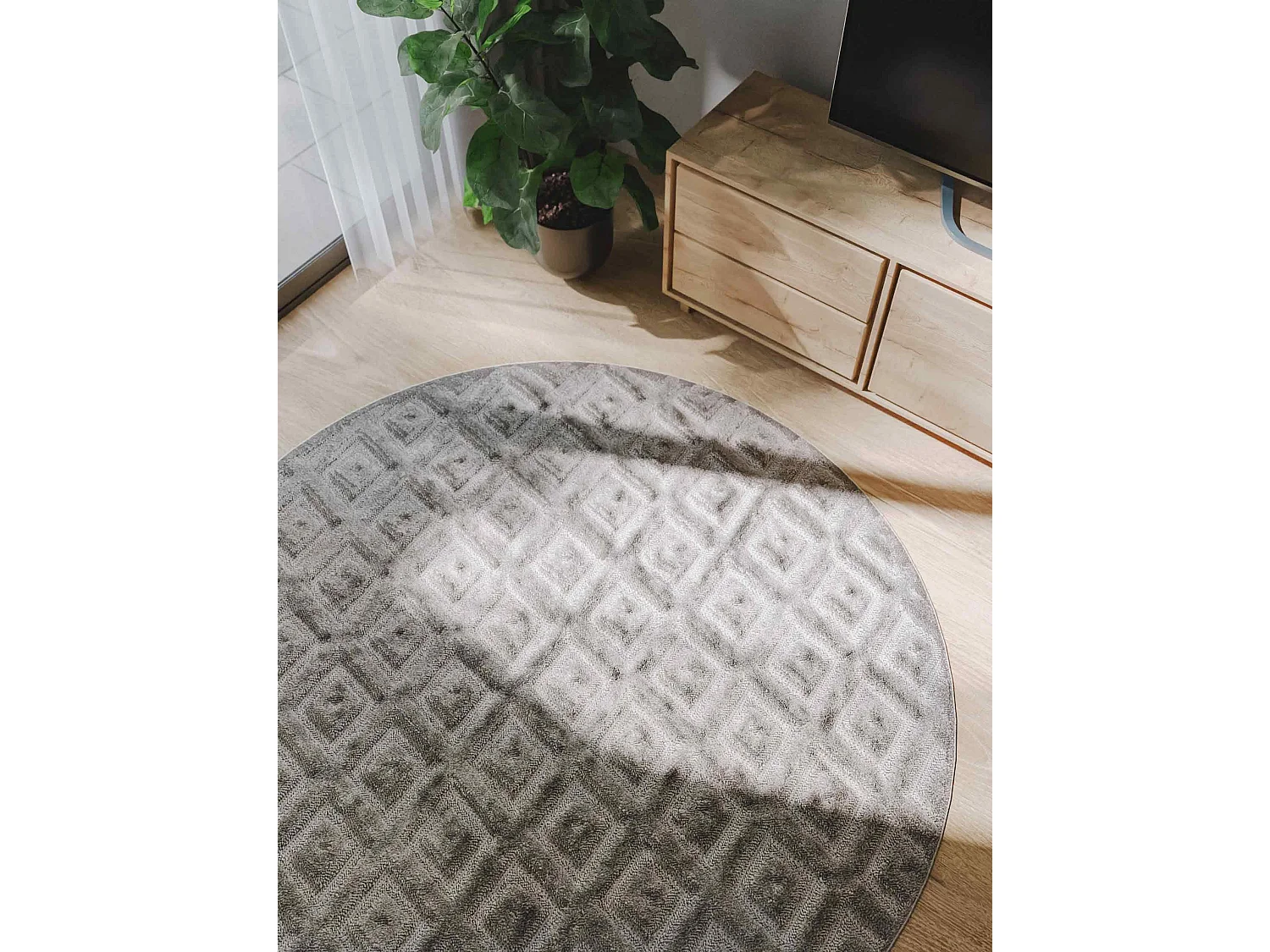 Tapis Leo Gris clair ø 160 cm rond