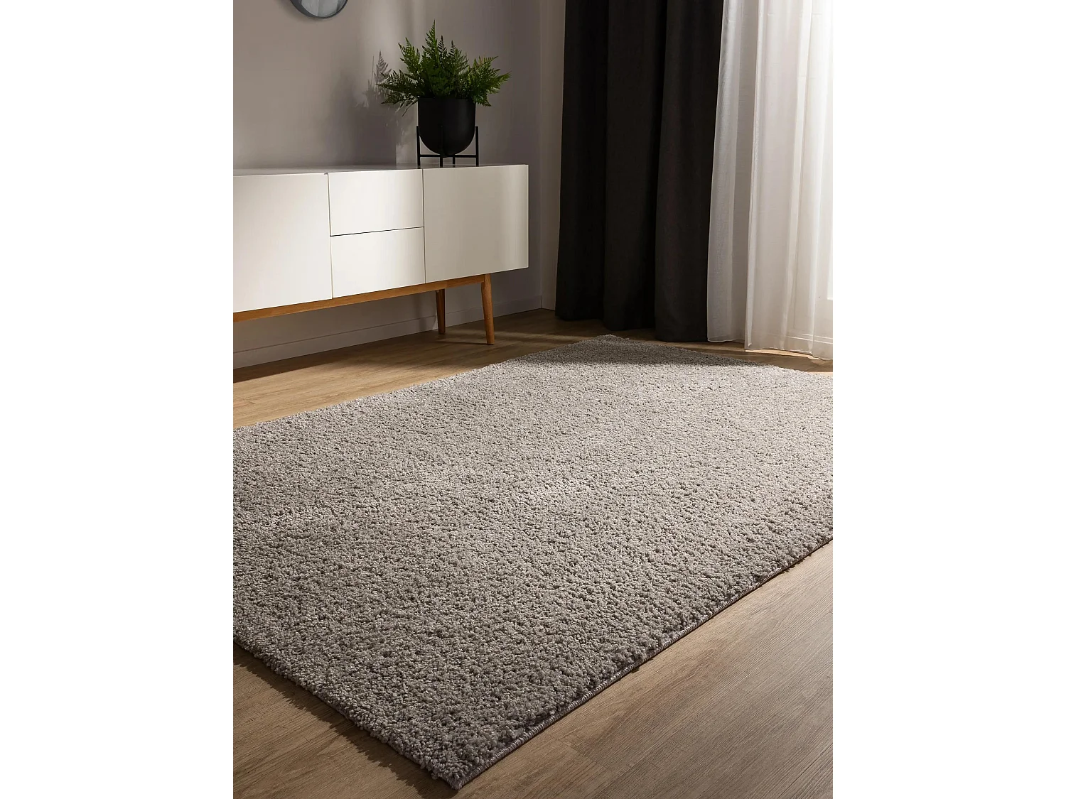 Tapis à poils longs Soho Gris clair 200x290 cm