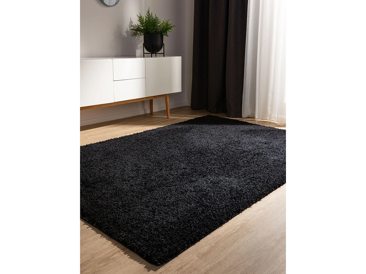 Tapis à poils longs Soho Noir 60x120 cm