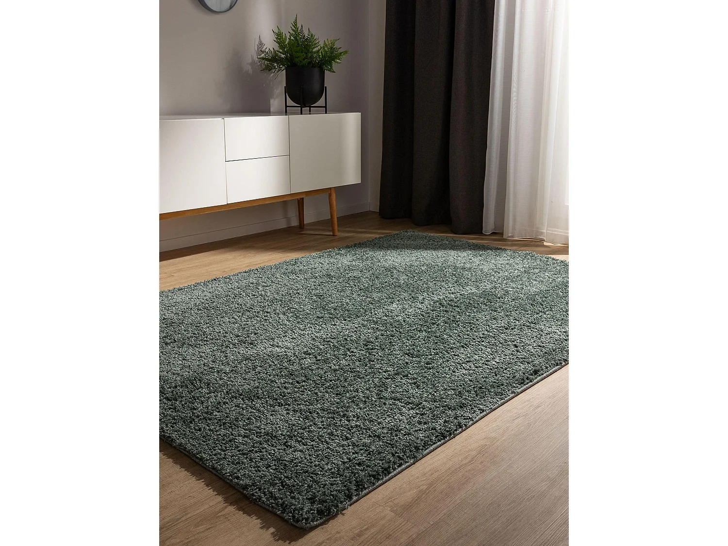 Tapis à poils longs Soho Vert clair 133x190 cm