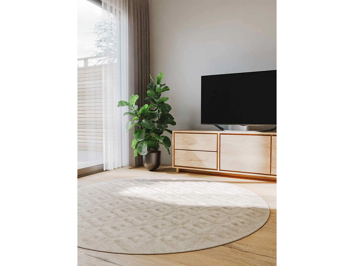 Tapis Leo Crème ø 200 cm rond