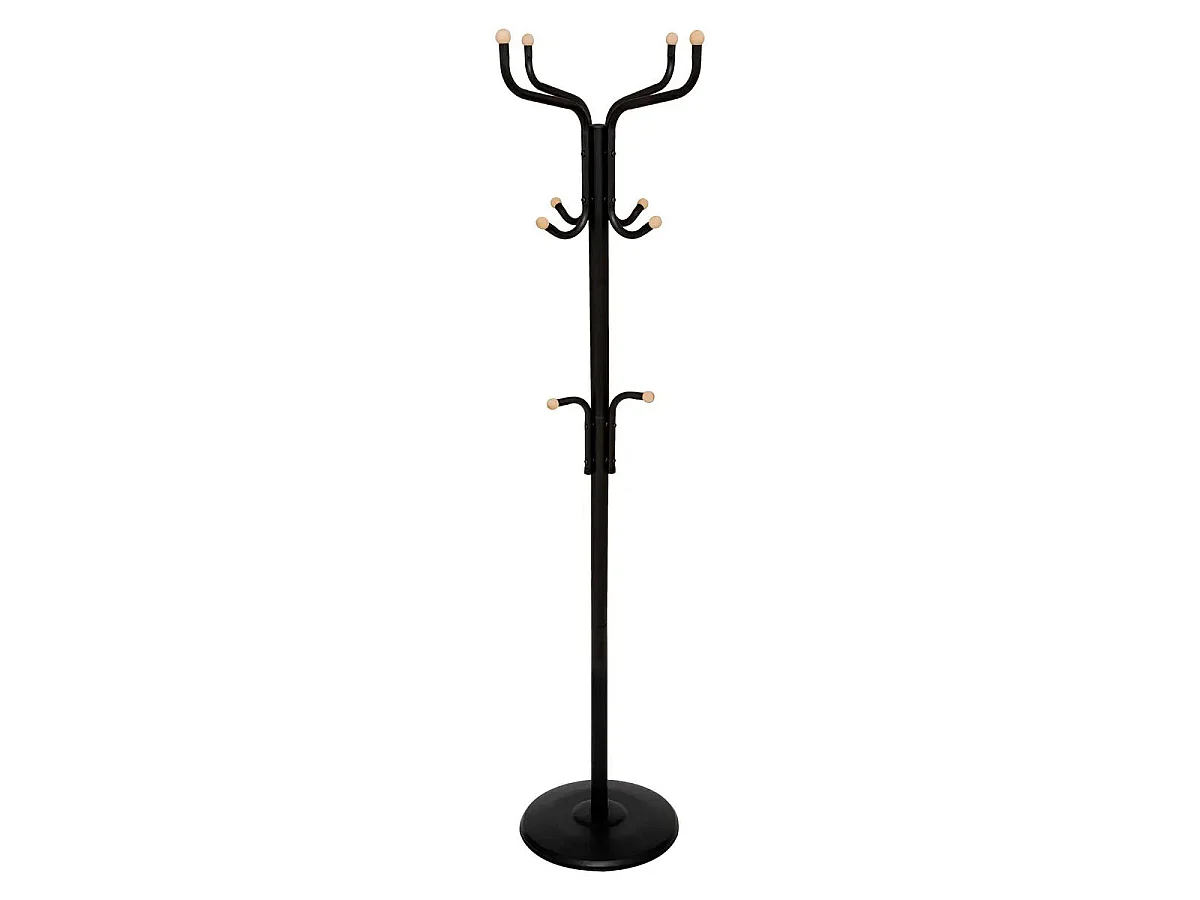 Porte-Manteau en Métal "11 Patères" 177cm Noir