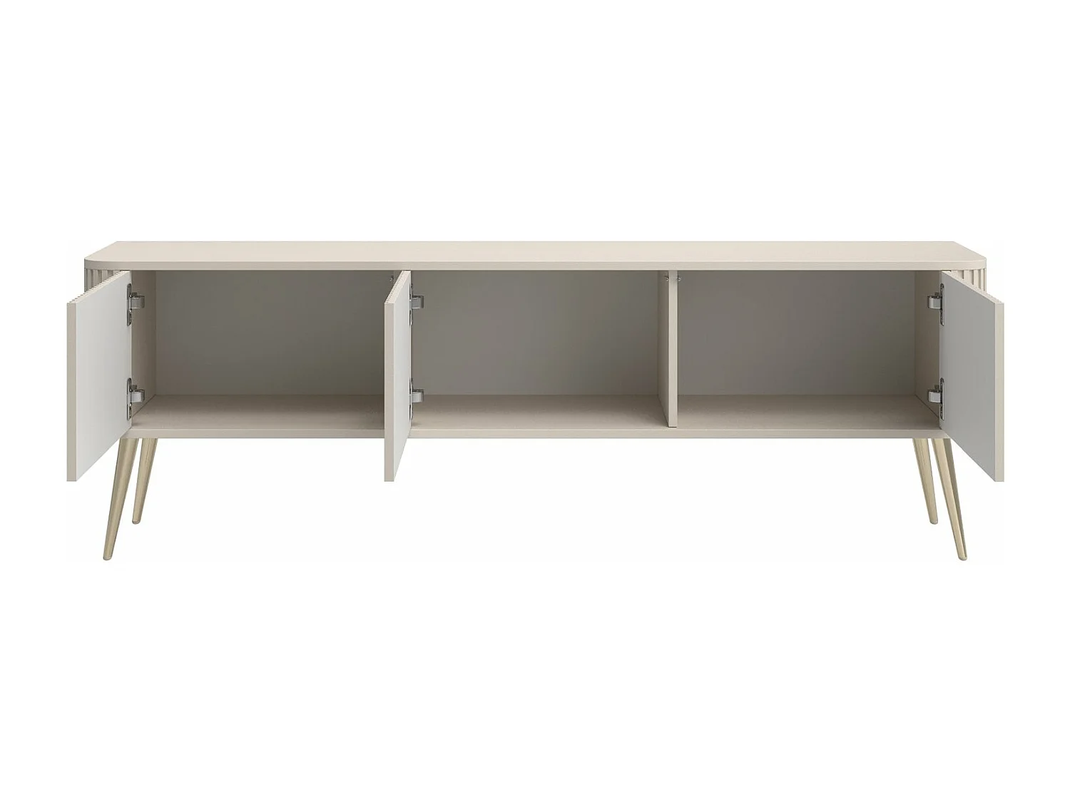 Meuble TV à 3 portes - 163 cm - grėge / doré - OVARLO