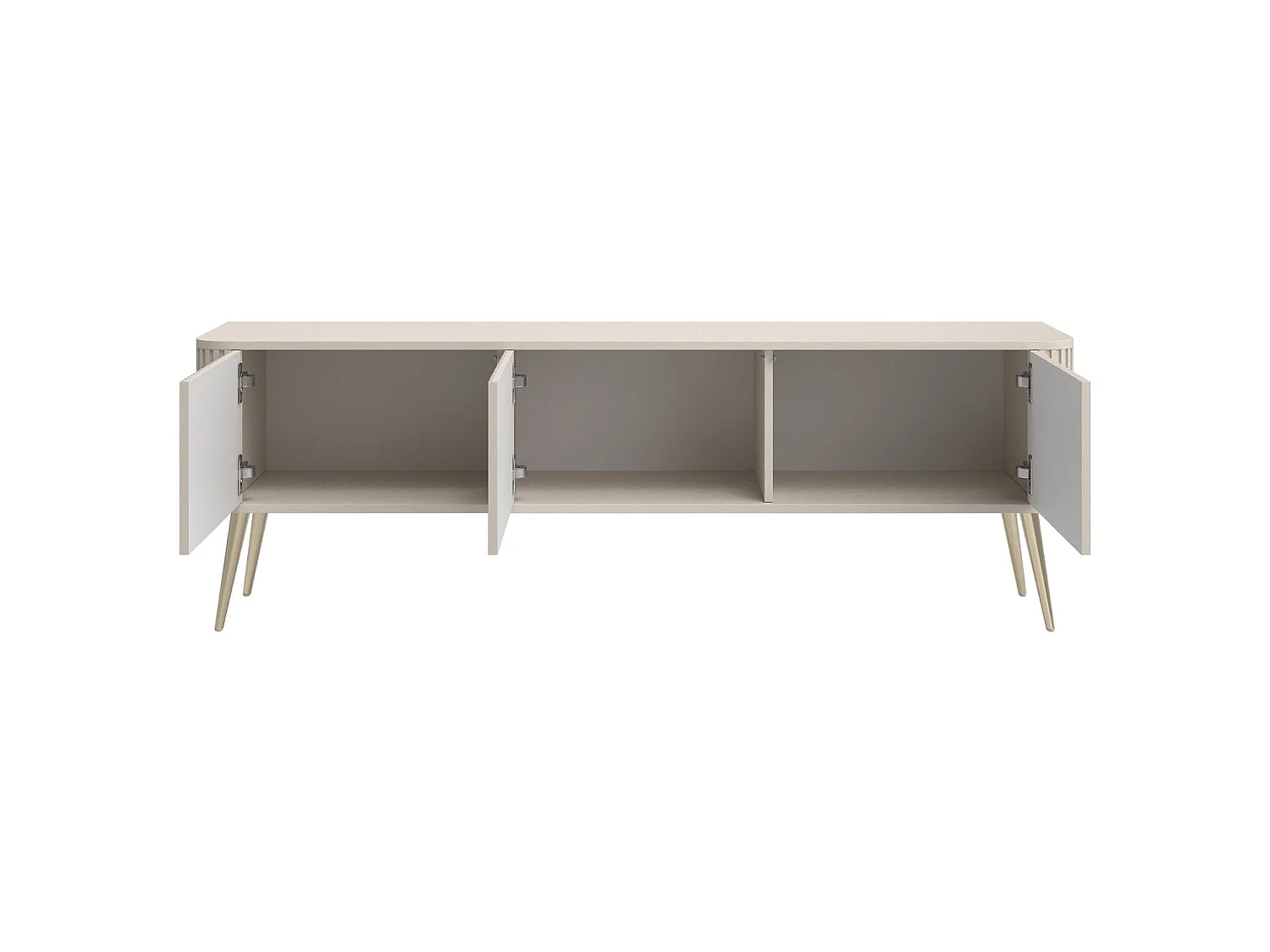 Meuble TV à 3 portes - 163 cm - grėge / doré - OVARLO