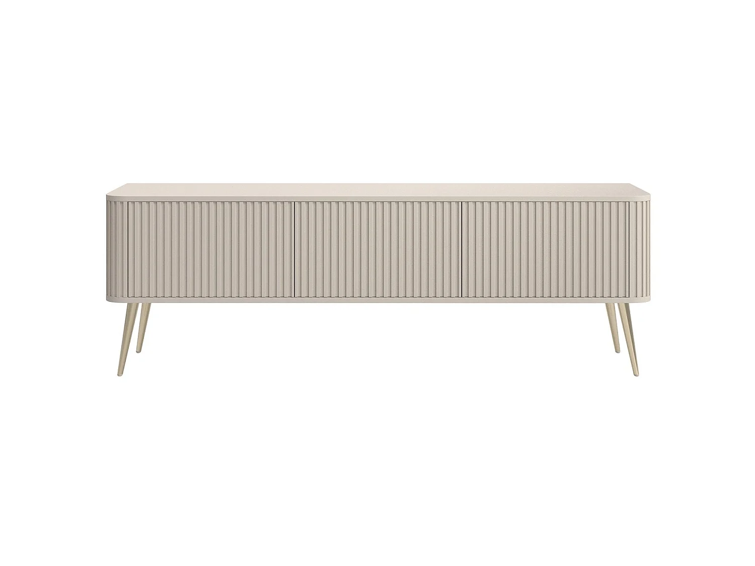Meuble TV à 3 portes - 163 cm - grėge / doré - OVARLO