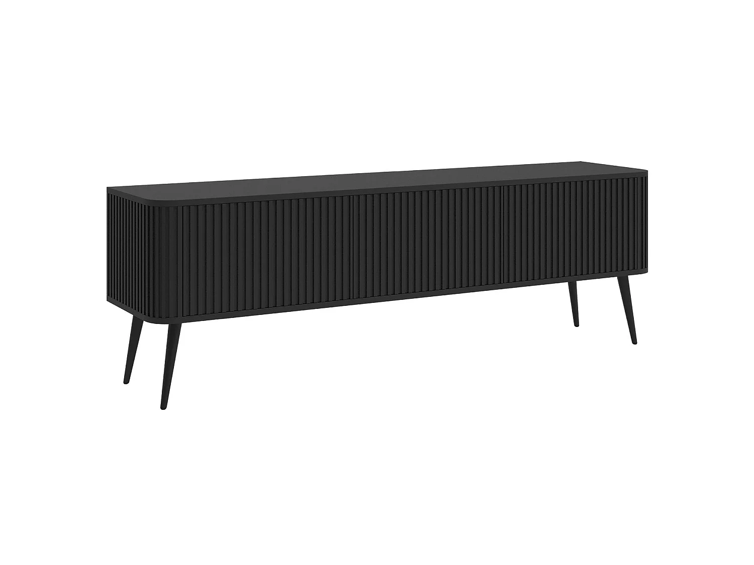 Meuble TV à 3 portes - 163 cm - noir - OVARLO