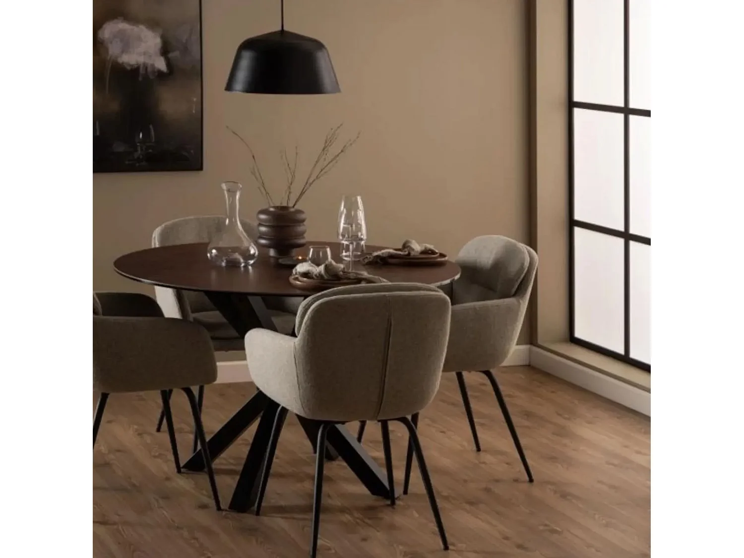 Table de salle à manger ronde en céramique L119 4 personnes - NEIVA