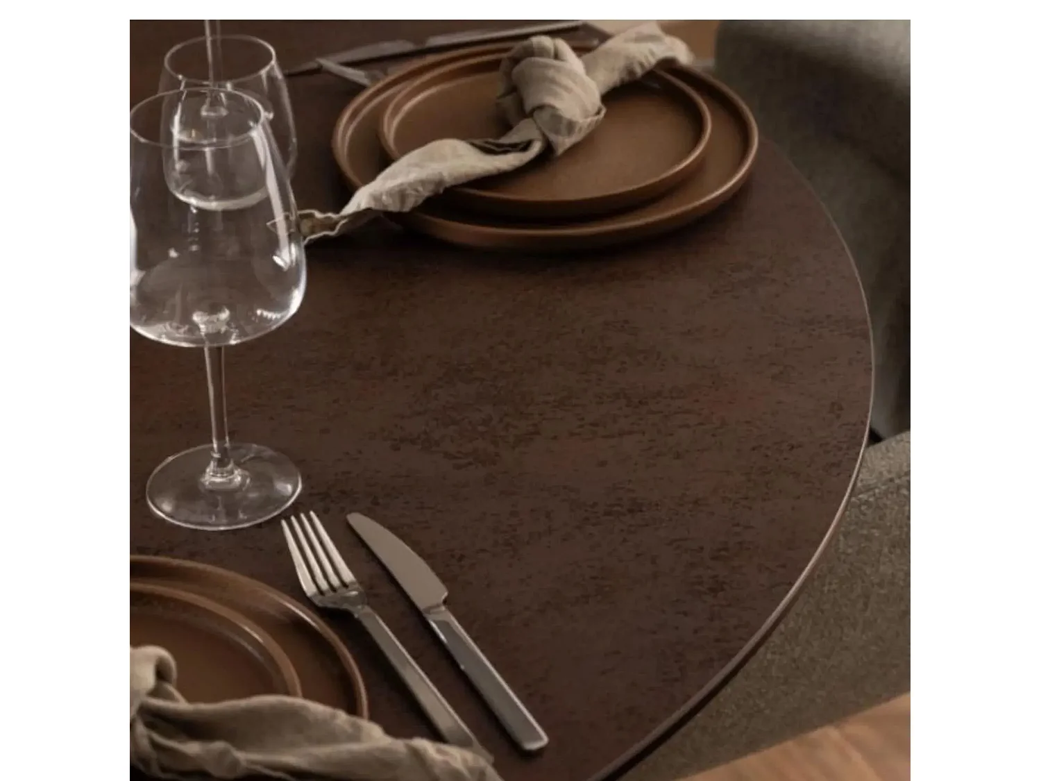 Table de salle à manger ronde en céramique L119 4 personnes - NEIVA